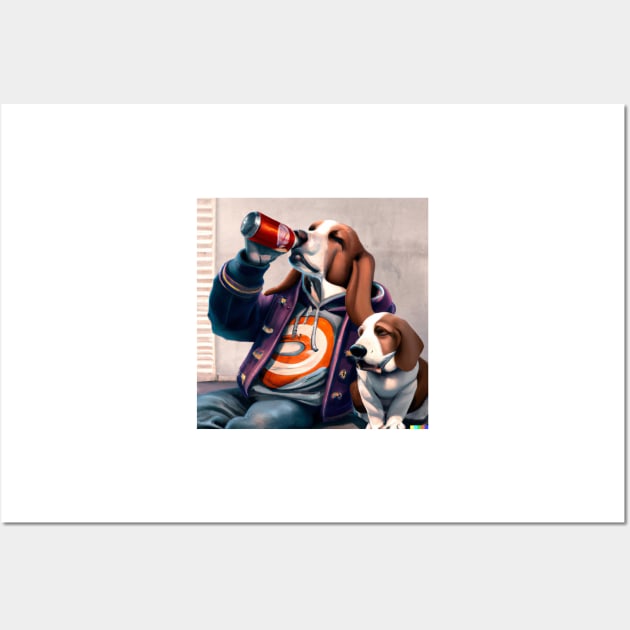 Father and son basset hounds Wall Art by GhostlierNation